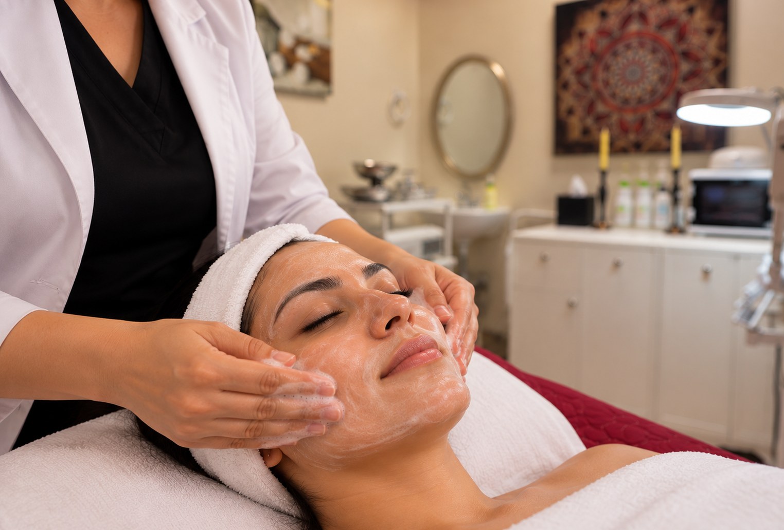 Relaxing facial treatment at Apna Andaaz Salon